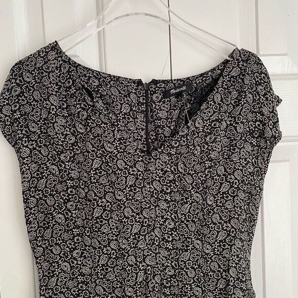 Madewell Cap-Sleeve V-Neck Midi Dress in Floral Cupro-Blend Size 0‎ NWOT - Picture 3 of 9